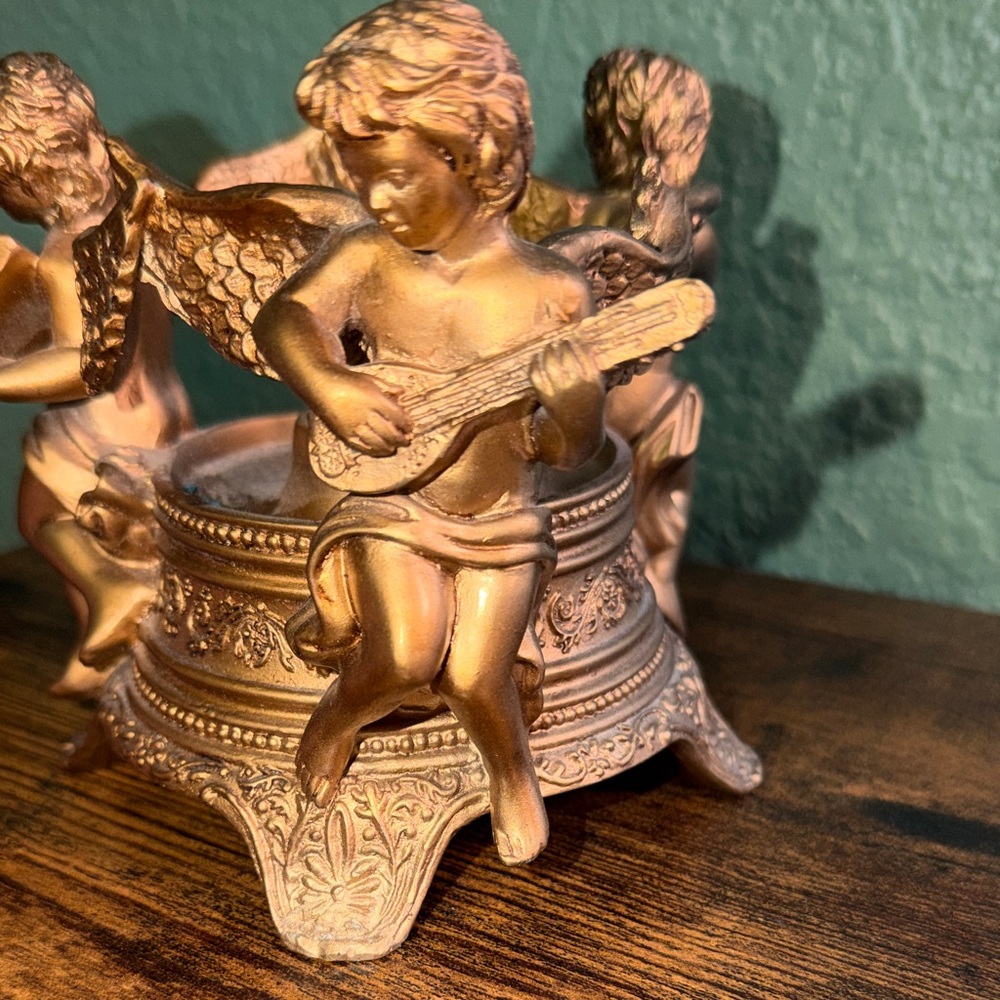 Vintage Gold Cherub Candle Holder - Picture 13 of 16